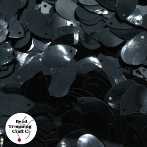 Sequin - Drop – 15mm – Black - Price per gram