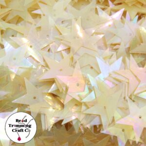 Sequin - Star – 18mm – Cream Transparent AB - Price per gram