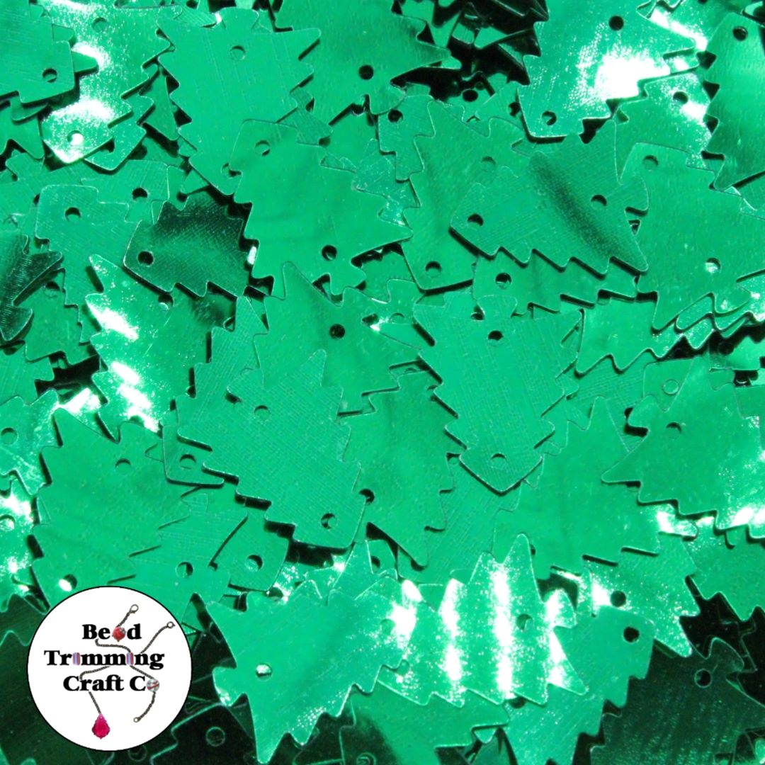 Sequin - Christmas Tree – 16mm – Green - Price per gram