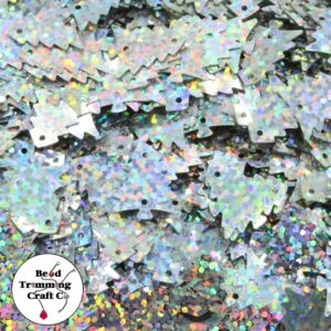 Sequin - Christmas Tree – 16mm – Silver Laser - Price per gram