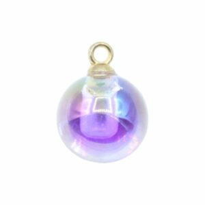 Drop – Round - 16mm – Purple / Antique Gold