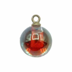 Drop – Round - 16mm – Red / Antique Silver