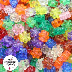 Flower Pony Bead - 13mm - Transparent Mix