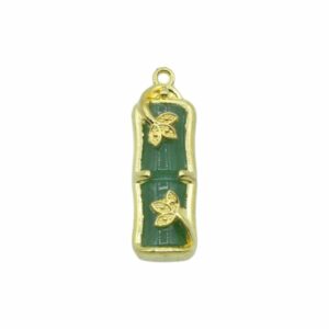 Faux Jade Rectangle Charm - 31 x 10mm