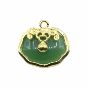 Faux Jade Charm - 20 x 18mm