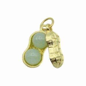 Faux Jade Peanut Charm - 18 x 8mm