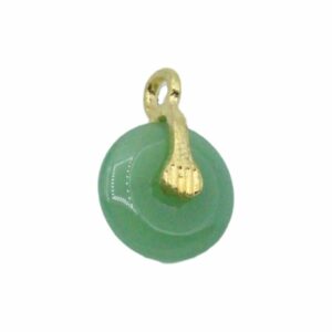 Faux Jade Washer Charm - 17 x 12mm