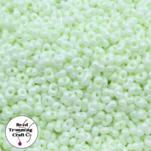 Peanut Bead - 6mm - Pearl Light Green – Price per gram