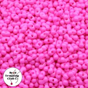 Peanut Bead - 6mm - Opaque Dark Pink – Price per gram