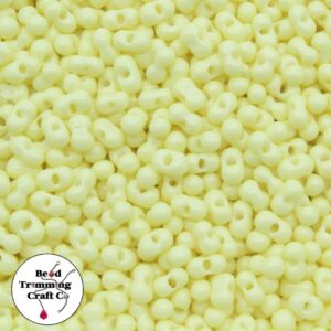 Peanut Bead - 6mm - Opaque Light Yellow – Price per gram
