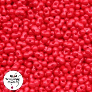 Peanut Bead - 6mm - Opaque Red – Price per gram