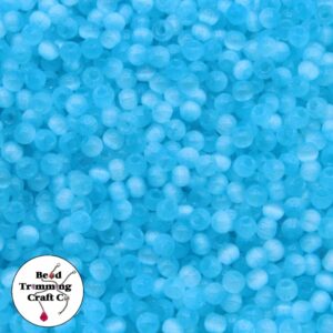 Cats Eye Bead - 4mm - Aqua – Price per gram