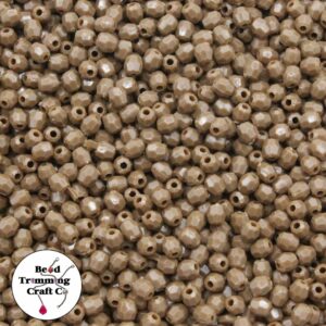 Round Faceted - 4mm - Brown - Price per Gram