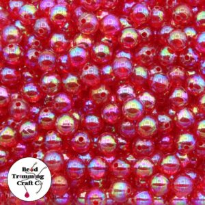 Round Bead - 8mm – Red TP AB