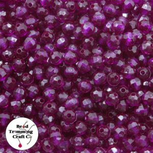 Round Faceted - 6mm - Dark Purple - Price per Piece