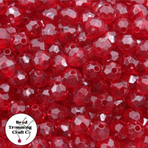 Round Faceted - 6mm - Dark Red - Price per Piece