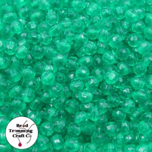 Round Faceted - 6mm - Green - Price per Piece