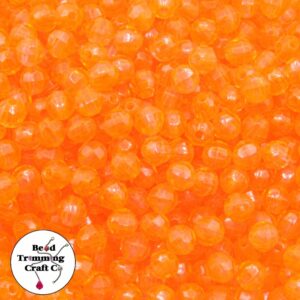 Round Faceted - 6mm - Orange - Price per Piece