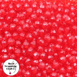 Round Faceted - 6mm - Red - Price per Piece