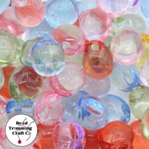 Drop – Smooth - Large Hole – 20 x 16mm – Transparent Mix