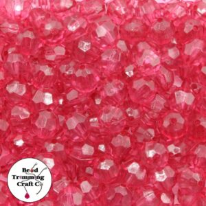 Round Faceted - 10mm - Pink