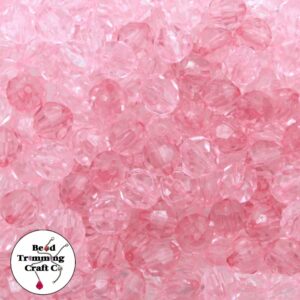 Round Faceted - 10mm - Light Pink
