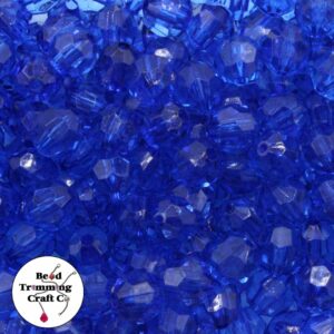 Round Faceted - 12mm - Blue