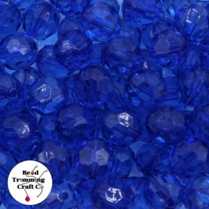 Round Faceted - 14mm - Blue