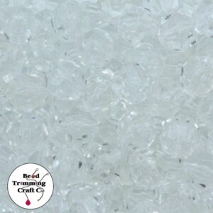 Round Faceted - 14mm - Clear