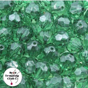Round Faceted - 14mm - Green