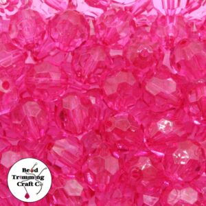 Round Faceted - 14mm - Pink