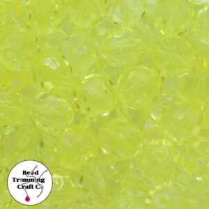 Round Faceted - 14mm - Yellow