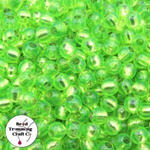 Round Bead – Silver Foil - 8mm – Green