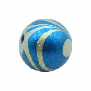 Round Bead - Patterned - 10mm – Blue