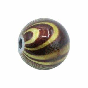 Round Bead - Patterned - 10mm – Brown