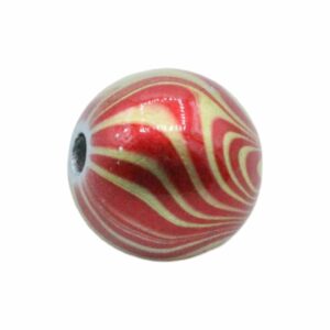 Round Bead - Patterned - 10mm – Red