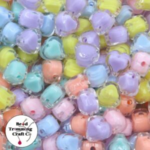 Heart Bead - 11mm - Colourlined Mix