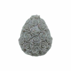Drop - Floral - 16 x 13mm - Grey
