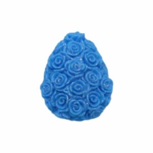 Drop - Floral - 16 x 13mm - Blue