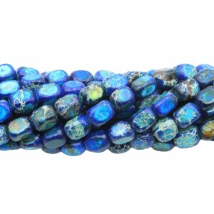 Shousan Stone - Rectangle Bead – 7 x 5mm – Blue - 41cm strand