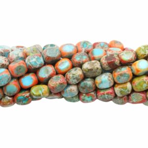 Shousan Stone - Rectangle Bead – 7 x 5mm – Orange - 41cm strand