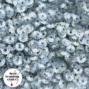 Sequin - Star Cut Cap – 7mm – Silver Laser - Price per gram