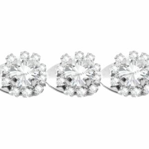 Crystal Flower Trimming - 13mm - Crystal / Silver - Price per centimeter