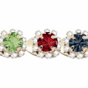 Crystal Flower Trimming - 13mm - Multi Colour / Rose Gold - Price per centimeter