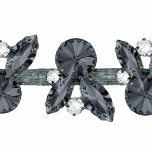 Crystal Trimming - 30mm - Black Diamond / Crystal / Gun Metal - Price per centimeter