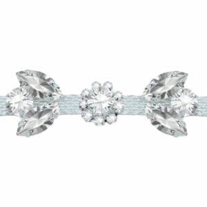 Crystal Flower Trimming - 20mm - Crystal / Silver - Price per centimeter