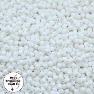 Bicone Bead – 4mm – White - Price per gram
