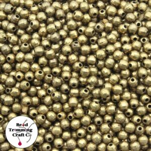 Round Faceted World Bead – 4mm – Bronze - Price per gram