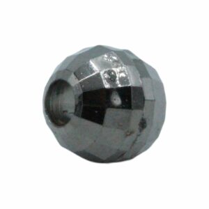 Round Faceted World Bead – 12mm – Gun Metal