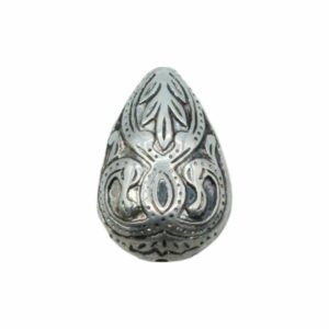 Drop Bead – Patterned - 27mm – Antique Silver
